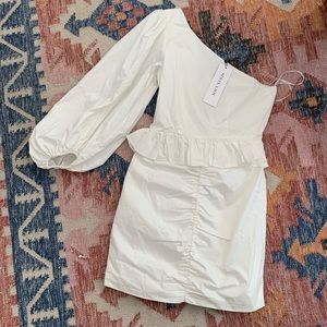 SHONA JOY GRANT ONE-SHOULDER RUCHED Dress Sz 4 NWT